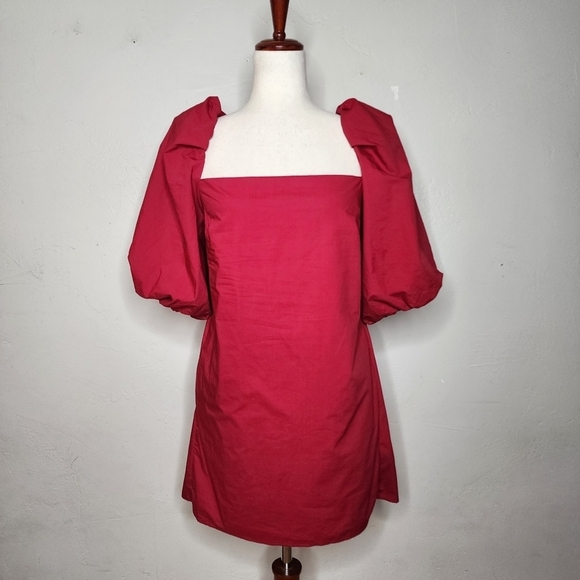 Anthropologie Dresses & Skirts - Anthropologie + Mare Mare Red Puff Sleeve Mini Dress Size Medium
